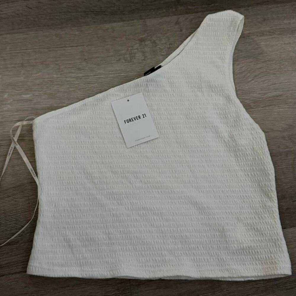 Forever 21 white one shoulder